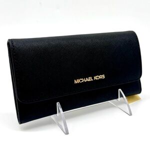 Michael Kors Large Jet Set Travel Trifold Wallet - Black/Gold